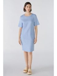 Oui Lniana sukienka w kolorze błękitnym rozmiar: 34. Niebieskie sukienki damskie Oui, bez wzorów, ze lnu, bez ramiączek. Za 104.89 zł.