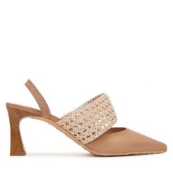 Czółenka Hispanitas. Brązowe czółenka damskie Hispanitas, bez wzorów, bez obcasa. Za 609.99 zł.