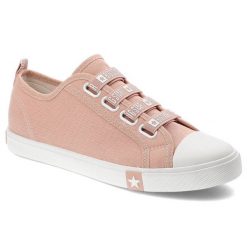 Różowe Trampki Big Star Damskie Modne Buty. Czerwone trampki damskie Big Star, bez wzorów, z gumy, bez zapięcia. Za 139.00 zł.