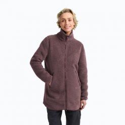 Bluza polarowa damska Jack Wolfskin High Curl Coat. Fioletowe bluzy damskie Jack Wolfskin, xs, bez wzorów, z materiału, bez kaptura. Za 609.99 zł.