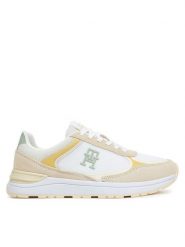Tommy Hilfiger Sneakersy Casual Fashion Runner Mix FW0FW08324 Beżowy. Brązowe obuwie sportowe damskie Tommy Hilfiger, z materiału, bez zapięcia. Za 239.99 zł.
