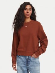 HUGO Bluza Delessa 50534344 Brązowy ciemny Regular Fit. Brązowe bluzy damskie Hugo, xs, bez wzorów, z bawełny, bez kaptura. Za 399.99 zł.