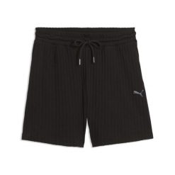 Damskie szorty z wysokim stanem HER 5" PUMA. Czarne spodenki sportowe damskie Puma, bez wzorów, z podwyższonym stanem, do biegania. Za 179.00 zł.