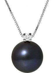 Mitzuko Srebrny naszyjnik z perłą - dł. 42 cm rozmiar: onesize. Szare naszyjniki damskie Mitzuko, z cyrkonią, srebrne. Za 347.99 zł.