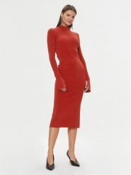 Patrizia Pepe Sukienka dzianinowa 2A2612/K002-R808 Czerwony Slim Fit. Czerwone sukienki damskie Patrizia Pepe, bez wzorów, z dzianiny, bez ramiączek. Za 1,469.00 zł.