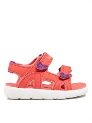 Timberland Sandały Perkins Row TB0A2D3C8011 Czerwony. Czerwone sandały dziewczęce Timberland, ze skóry, bez obcasa, bez zapięcia. Za 179.99 zł.