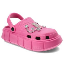 Różowe Klapki Armodo Modne Buty Na Lato. Czerwone klapki damskie Armodo, bez wzorów, bez obcasa, bez zapięcia. Za 85.00 zł.