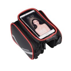 Sakwa rowerowa na ramę SAHOO, z pokrowcem na telefon. Czarne torebki klasyczne damskie SAHOO, bez dodatków. Za 53.99 zł.
