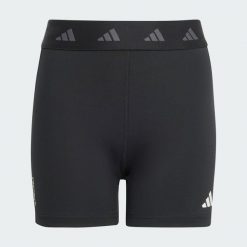 Krótkie legginsy TECHFIT. Białe legginsy damskie Adidas, bez wzorów, z materiału. Za 109.00 zł.