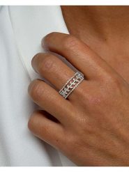 Eclat d'Argent Srebrny pierścionek z cyrkoniami rozmiar: 50. Szare pierścionki damskie Eclat d'Argent, z cyrkonią, srebrne. Za 308.91 zł.