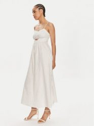 TWINSET Sukienka letnia 241TT2224 Biały Relaxed Fit. Białe sukienki damskie Twinset, bez wzorów, z bawełny, bez ramiączek. Za 799.99 zł.