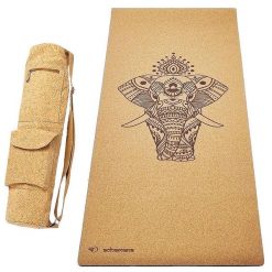 Zestaw mata do jogi z korka i gumy 5 mm + torba z korka - Eléphant. Brązowe torby sportowe ACHAMANA, bez wzorów, z bawełny, duże. Za 550.00 zł.