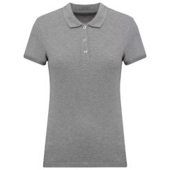Damska koszulka polo pique Kariban. Szare koszulki damskie KARIBAN, bez wzorów, z bawełny, bez kołnierzyka, bez ramiączek. Za 199.00 zł.