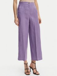 Marella Spodnie materiałowe Clava 2615131182 Fioletowy Regular Fit. Fioletowe spodnie materiałowe damskie Marella, bez wzorów, ze lnu. Za 539.99 zł.