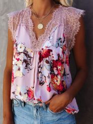 LA Angels Bluzka w kolorze jasnoróżowym rozmiar: L. Różowe bluzki damskie LA Angels, l, bez wzorów, z koronki, bez kołnierzyka, bez ramiączek. Za 131.74 zł.