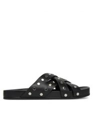 MICHAEL Michael Kors Klapki Irene 40S5IRFS5L Czarny. Czarne klapki damskie MICHAEL Michael Kors, bez wzorów, ze skóry, bez obcasa, bez zapięcia. W wyprzedaży za 439.99 zł.
