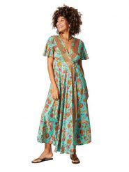 Aller Simplement Sukienka w kolorze turkusowo-pomarańczowym rozmiar: 34/36. Brązowe sukienki damskie Aller Simplement, bez wzorów, klasyczne, bez ramiączek. Za 78.99 zł.