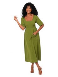 Aller Simplement Sukienka w kolorze oliwkowym rozmiar: 34/36. Zielone sukienki damskie Aller Simplement, bez wzorów, bez ramiączek. Za 100.99 zł.