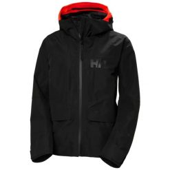 Damska kurtka narciarska Helly Hansen Emiko Shell. Czarne kurtki sportowe damskie Helly Hansen, bez wzorów, bez kaptura. Za 1,491.35 zł.