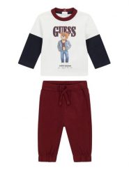 Guess Komplet t-shirt i spodenki I6RG08 K8HM4 Bordowy Regular Fit. Czerwone spodnie niemowlęce Guess, z aplikacjami, z bawełny. Za 159.99 zł.