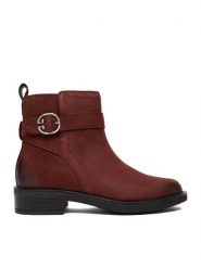 Lasocki Botki CEO-WI23-JIA-03 Bordowy. Czerwone botki damskie Lasocki, z nubiku, bez obcasa, na płaskiej podeszwie, bez zapięcia. Za 269.99 zł.