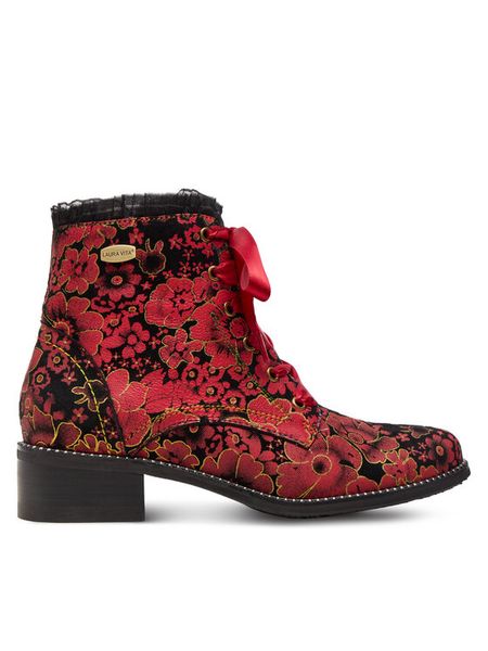 Laura Vita Botki Emcmao 45 Czerwony. Czerwone botki damskie LAURA VITA, ze skóry, bez obcasa, na płaskiej podeszwie, bez zapięcia. Za 359.99 zł.