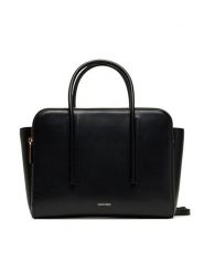 Calvin Klein Torebka Carryall Mini Leather Tote Bag LV04F3034G Czarny. Czarne torebki klasyczne damskie Calvin Klein, ze skóry, bez dodatków. Za 839.99 zł.