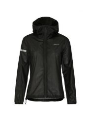 Craft PRO Hydro Lightweight Jacket W lekka kurtka przeciwdeszczowa i wiatrówka. Czarne kurtki damskie Craft, l, bez wzorów, z materiału, z kapturem. Za 533.50 zł.