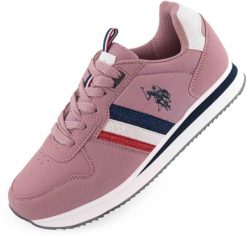 Obuwie damskie U.S. Polo Assn. trampki różowe. Czerwone trampki damskie U.S. Polo Assn., z aplikacjami, z materiału, bez zapięcia. Za 95.20 zł.
