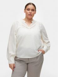 Vero Moda Curve Bluzka Chris 10301893 Biały Regular Fit. Białe bluzki damskie Vero Moda Curve, bez wzorów, z syntetyku, bez kołnierzyka, bez ramiączek. Za 89.99 zł.