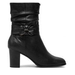 Botki Caprice. Czarne botki damskie Caprice, bez obcasa, na słupku, bez zapięcia. Za 489.99 zł.