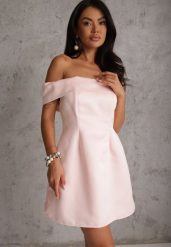 Różowa Koktajlowa Sukienka Hiszpanka VICES Typu Bombka Iaonara. Czerwone sukienki damskie Renee, bez wzorów, bez ramiączek. Za 189.99 zł.