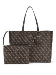 Guess Shopper bag w kolorze brązowym - 49 x 31 x 14 cm rozmiar: onesize. Brązowe shopper bag Guess, z aplikacjami, z materiału, na ramię, bez dodatków. Za 527.10 zł.