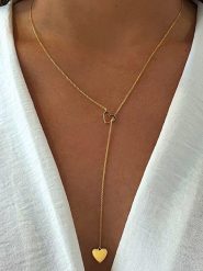 Les Petites Précieuses Pozłacany naszyjnik z elementem ozdobnym - dł. 55 cm rozmiar: onesize. Żółte naszyjniki damskie Les Petites Précieuses, pozłacane. Za 113.99 zł.