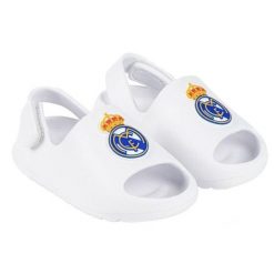 Real Madryt klapki sandały na rzep beach pool flip flops białe. Białe klapki damskie REAL MADRID, bez wzorów, bez obcasa, bez zapięcia. Za 99.00 zł.