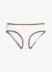 Figi bikini z haftem. Zielone bikini bonprix, bez wzorów. Za 77.99 zł.