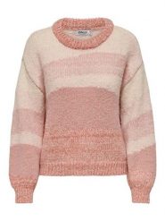 ONLY Sweter w kolorze szaroróżowym rozmiar: L. Różowe swetry klasyczne damskie Only, l, ze splotem, bez kołnierzyka. Za 79.03 zł.