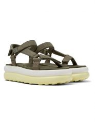 Camper Sandały "Pelotas Flota" w kolorze khaki na obcasie rozmiar: 39. Brązowe sandały damskie Camper, bez wzorów, z otwartym noskiem, bez obcasa, na koturnie, bez zapięcia. Za 336.17 zł.