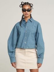 G-Star Koszula dżinsowa w kolorze błękitnym rozmiar: XL. Niebieskie koszule damskie G-Star, xl, bez wzorów, z bawełny, retro, bez kołnierzyka, bez ramiączek. Za 261.67 zł.