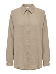 ONLY Koszula "Thyra" w kolorze beżowym rozmiar: XL. Brązowe koszule damskie Only, xl, bez wzorów, z bawełny, bez kołnierzyka, bez ramiączek. Za 57.20 zł.