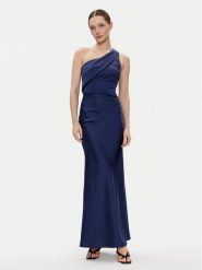 Rinascimento Sukienka wieczorowa CFC0117429003 Granatowy Regular Fit. Niebieskie sukienki damskie Rinascimento, bez wzorów, z syntetyku, wizytowe, bez ramiączek. Za 419.99 zł.