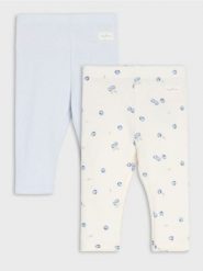 Bawełniane legginsy z dzianiny interlock 2 pack - kremowy. Białe legginsy damskie Sinsay, l, bez wzorów, z bawełny. Za 19.99 zł.