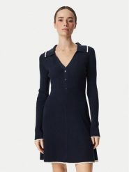Tommy Jeans Sukienka dzianinowa DW0DW23328 Granatowy Slim Fit. Niebieskie sukienki damskie Tommy Jeans, bez wzorów, z bawełny, bez ramiączek. Za 489.99 zł.