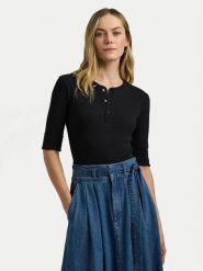 Lauren Ralph Lauren Bluzka 200940439001 Czarny Slim Fit. Czarne bluzki damskie Lauren Ralph Lauren, xs, bez wzorów, z bawełny, bez kołnierzyka, bez ramiączek. W wyprzedaży za 169.99 zł.