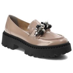 Beżowe Półbuty Armodo Modne Buty Damskie. Brązowe półbuty damskie Armodo, na wiosnę, bez wzorów, ze skóry, bez obcasa, bez zapięcia. Za 409.00 zł.