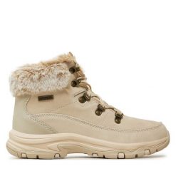Trapery Skechers. Brązowe trapery damskie Skechers, bez zapięcia. Za 379.99 zł.
