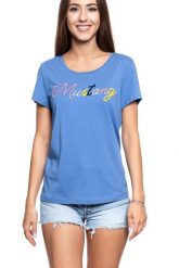 MUSTANG T SHIRT DAMSKI Alina C Print 1009824 5158. Niebieskie t-shirty damskie Mustang, s, bez wzorów, bez kołnierzyka. Za 69.99 zł.