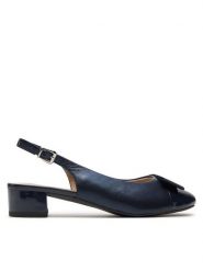 Caprice Czółenka 9-29502-42 Granatowy. Niebieskie czółenka damskie Caprice, bez wzorów, ze skóry, bez obcasa. Za 223.99 zł.