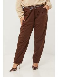 Curvy Lady Spodnie w kolorze brązowym rozmiar: 40/42. Brązowe spodnie materiałowe damskie Curvy Lady, bez wzorów, z bawełny. Za 86.99 zł.