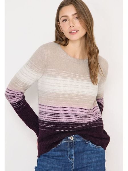 Cecil Sweter w kolorze beżowo-fioletowym rozmiar: XL. Brązowe swetry klasyczne damskie Cecil, xl, bez kołnierzyka. Za 196.24 zł.